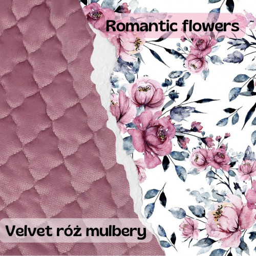 Pościel bawełniana z velvet PREMIUM- romantic flowers