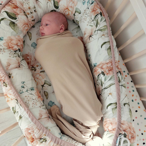 Kokon niemowlęcy PREMIUM- hortensje