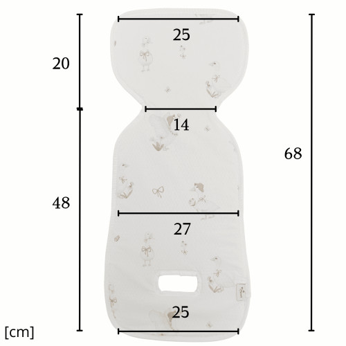 Bawełniana- antypotowa wkładka do fotelika 0-9kg- sarenki