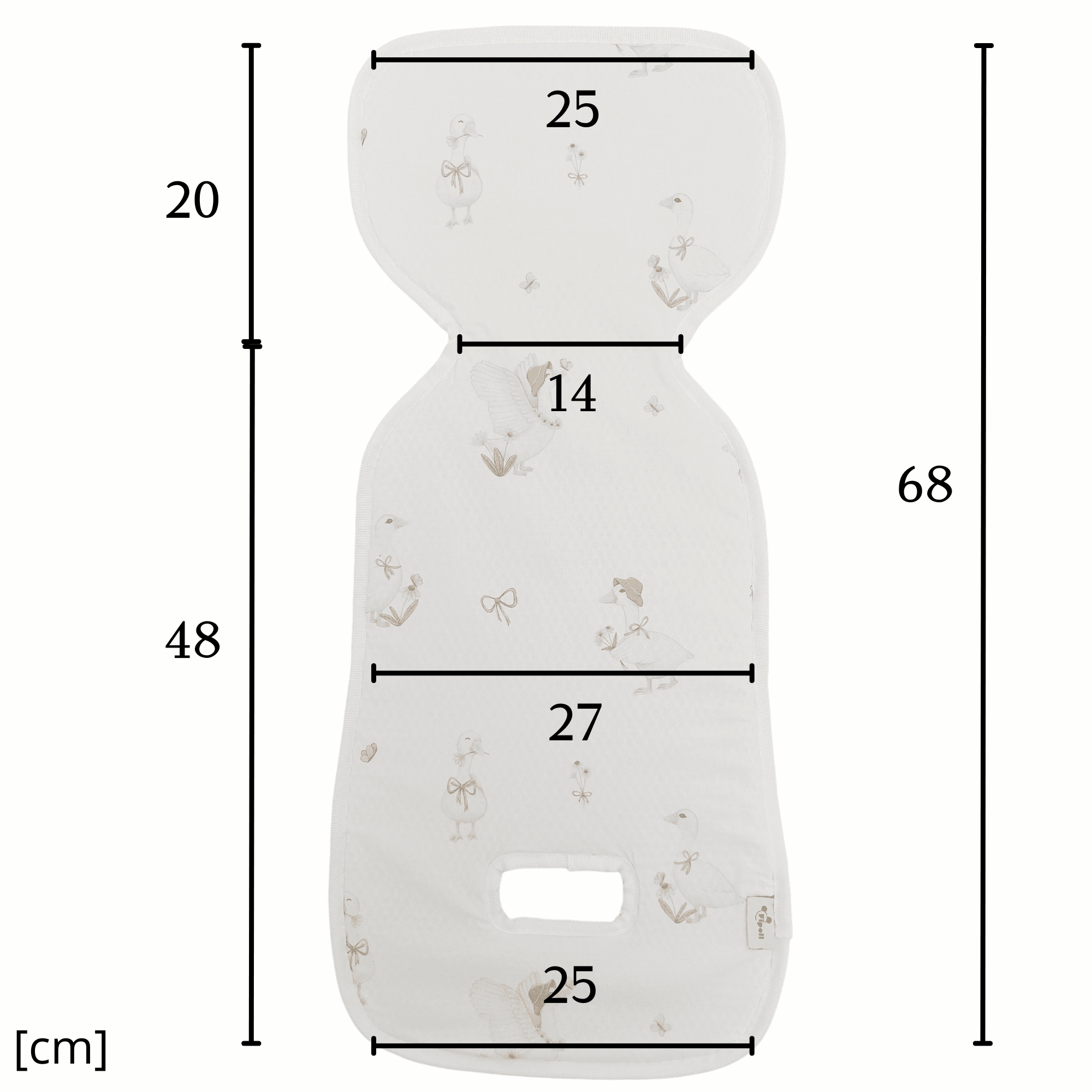 Bawełniana- antypotowa wkładka do fotelika 0-9kg- gąski